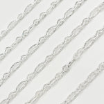 Load image into Gallery viewer, Sterling Silver Textured Long and Short Link Chain