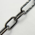 Load image into Gallery viewer, Black Rhodium Sterling Silver Smooth and Diamond Cut Paperclip Chain