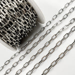 Load image into Gallery viewer, Oxidized Sterling Silver Flat Paperclip Chain
