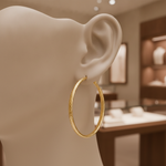 Load image into Gallery viewer, GER162. 14K Solid Gold Hollow Diamond Cut Hoop