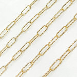 Load image into Gallery viewer, V8GP. Gold Plated 925 Sterling Silver Diamond Cut Paperclip Chain