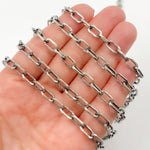 Load image into Gallery viewer, Oxidized Sterling Silver Flat Paperclip Chain