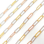Load image into Gallery viewer, Tri-color Sterling Silver Paperclip Chain