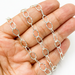 Load image into Gallery viewer, 720KSS. Sterling Silver Hammered Oval Shape Chain