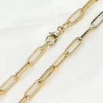 Load image into Gallery viewer, 14K Yellow Gold Hollow Flat Paperclip Chain