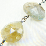 Load image into Gallery viewer, Labradorite Heart Shape Oxidized Wire Chain.