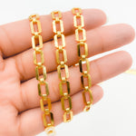 Load image into Gallery viewer, 60GF. 14K Gold-Filled Modern Rectangular Fancy Link Chain