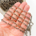 Load image into Gallery viewer, Oxidized Sterling Silver Diamond Cut Paperclip Link Chain