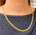 Load image into Gallery viewer, 14K Solid Yellow Gold Flat Curb Link Necklace