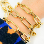 Load image into Gallery viewer, Gold Plated 925 Sterling Silver Smoot Oval Link Hollow Chain