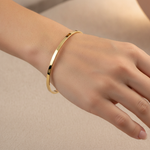 Load image into Gallery viewer, Bangle23. 14K Solid Gold Flat Bangle