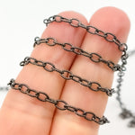 Load image into Gallery viewer, Black Rhodium Sterling Silver Twisted Oval Link Chain