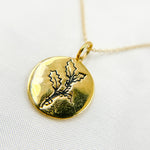 Load image into Gallery viewer, 14k Solid Gold Medallion Flower-Month Necklace