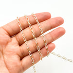 Load image into Gallery viewer, XM3106PZXETT. 14k Gold Filled Smooth and Silver Textured Paperclip Link Chain