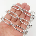 Load image into Gallery viewer, Sterling Silver Smooth Long & Short Links Chain