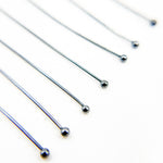 Load image into Gallery viewer, Gauge Black Rhodium Sterling Silver Ball 1.5 Inch Headpin