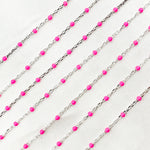 Load image into Gallery viewer, Sterling Silver Pink Color Enamel Chain