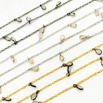 Load image into Gallery viewer, White Moonstone Pear Shape Dangle Wire Chain.