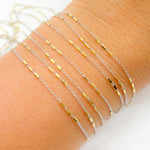 Load image into Gallery viewer, 025R02E3TP0G8LbyFt. 14K Solid Gold Satellite Bar Chain