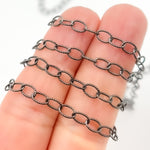 Load image into Gallery viewer, Black Rhodium Sterling Silver Twisted Cable Chain