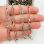 Load image into Gallery viewer, Oxidized Sterling Silver Paperclip and Round Link Chain.