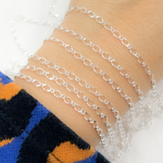 Load image into Gallery viewer, 925 Sterling Silver Long & Short Link Chain