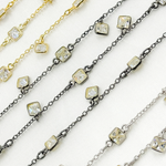 Load image into Gallery viewer, Cubic Zirconia Square Shape Dangle & Connected Wire Chain
