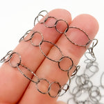 Load image into Gallery viewer, Oxidized Sterling Silver Diamond Cut Long and Short Oval Link Chain