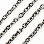 Load image into Gallery viewer, Black Rhodium Sterling Silver Cable Chain