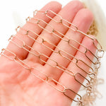 Load image into Gallery viewer, Rose Gold Plated Smooth Paperclip Chain