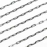 Load image into Gallery viewer, Z113SB. Two Tone Sterling Silver and Black Rhodium Paperclip Textured Chain