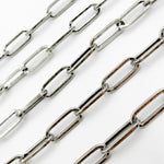 Load image into Gallery viewer, Oxidized Sterling Silver Flat Paperclip Chain