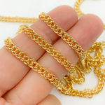 Load image into Gallery viewer, Gold Plated 925 Sterling Silver Hollow Double Curb Chain.