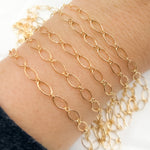 Load image into Gallery viewer, Gold-Filled Smooth Oval Long and Short Link Chain.
