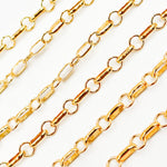 Load image into Gallery viewer, Gold Plated Silver Long and Short Link Chain