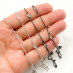 Load image into Gallery viewer, Silver Pear Shape Cubic Zirconia Connector With Chain