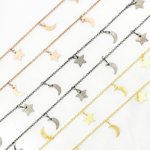 Load image into Gallery viewer, Star & Moon Shapes Dangle Wire Chain