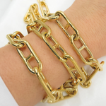 Load image into Gallery viewer, Gold Plated 925 Sterling Silver Hollow Marina Link Chain