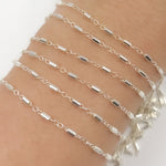 Load image into Gallery viewer, Sterling Silver Satellite Bar Link Chain