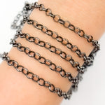 Load image into Gallery viewer, Black Rhodium Sterling Silver Rolo Chain
