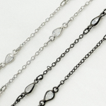 Load image into Gallery viewer, Silver Pear Shape Cubic Zirconia Connector With Chain