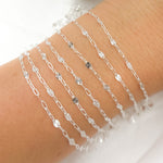 Load image into Gallery viewer, Sterling Silver Paperclip and Diamond Cut Marina Link Chain