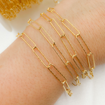 Load image into Gallery viewer, Gold Plated 925 Sterling Silver Diamond Cut Paperclip Chain.