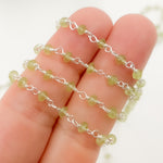 Load image into Gallery viewer, Peridot Gemstone Sterling Silver Wire Chain