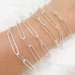 Load image into Gallery viewer, Sterling Silver Smooth Paperclip Chain