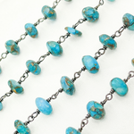 Load image into Gallery viewer, Cooper Turquoise Oxidized Wire Chain.
