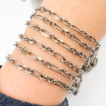 Load image into Gallery viewer, Oxidized Sterling Silver Diamond Cut Paperclip Link Chain