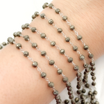 Load image into Gallery viewer, Pyrite 925 Sterling Silver Wire Chain.