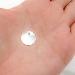 Load image into Gallery viewer, 12MM White Sterling Silver Brushed Round Flat Disc Charm with a Single Hole