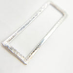 Load image into Gallery viewer, White Sterling Silver Brushed Rectangle Connector